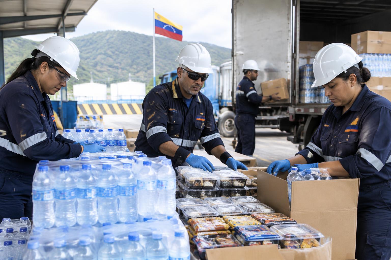 Equipo venezolano de Orizon trabajando en alimentación e hidratación operativa